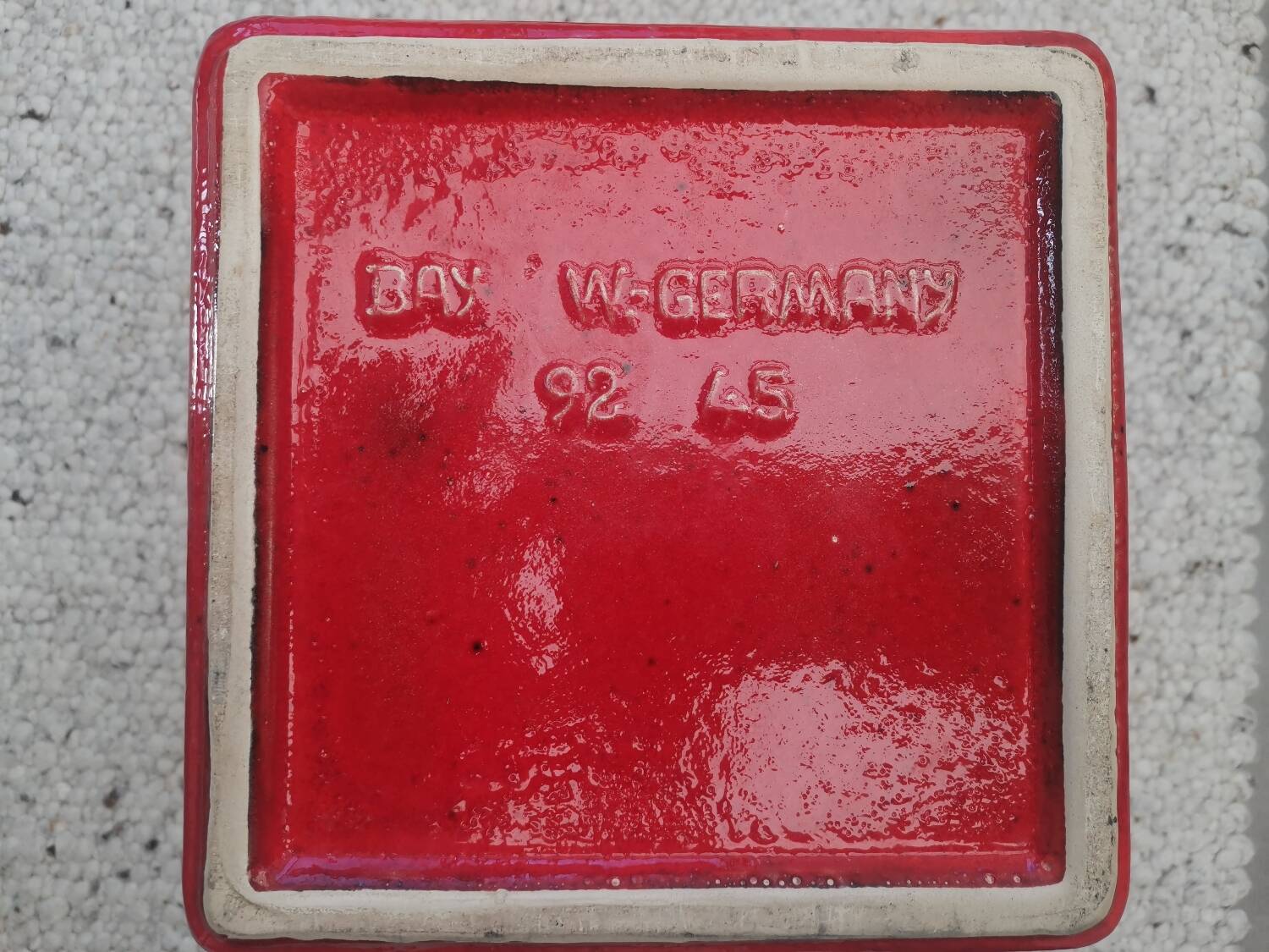 Large BAY Keramik Floor Vase 45 cm Red Vintage West Germany Bodo Mans