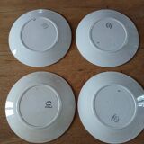 4 assiettes plates anciennes en terre de fer