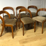Série 6 chaises vintages baumann modem 14 sled
