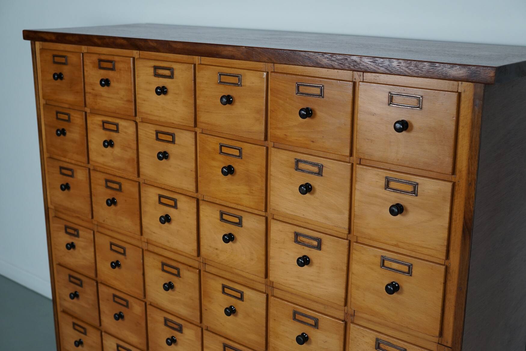 Dutch Beech Industrial Apothecary / Workshop Cabinet, circa 1950s