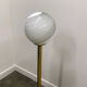 Large 1970s Italian brass floor lamp with swirled Murano glass globe — Sculptura