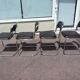 Set of 4 chrome metal and vintage leather chairs