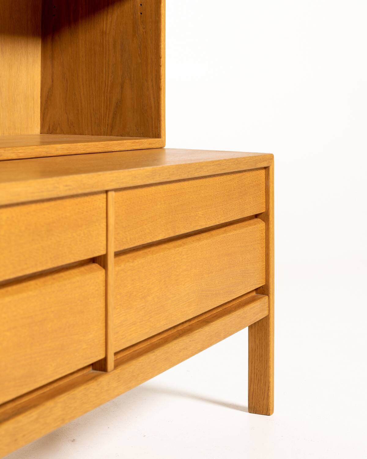 Scandinavian oak bookcase with drawers, 1960s/1970s