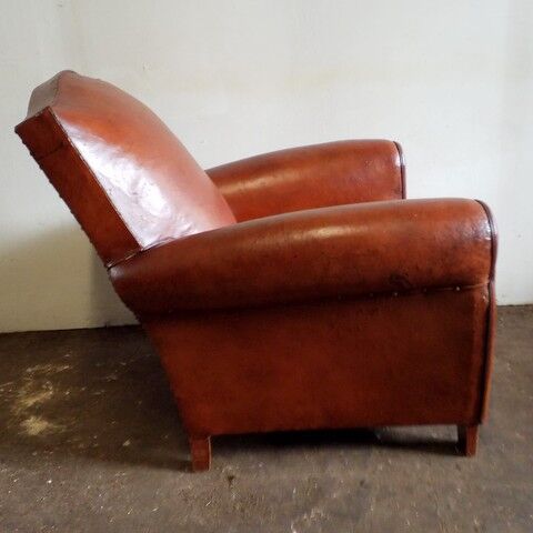 Leather club chair, 1940s