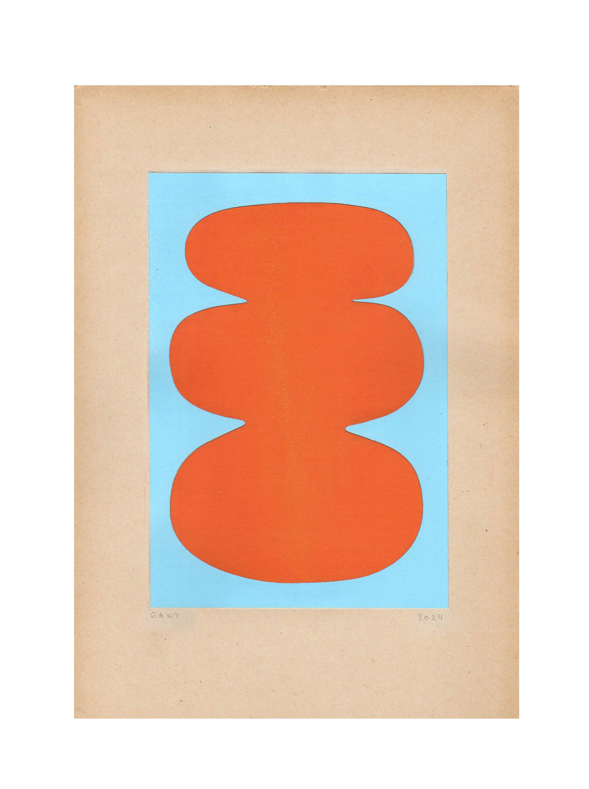 Collection of 9 abstract collages on paper - signed eawy