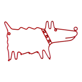 Vintage wall mounted wire metal dog coat rack / hooks / wall deco