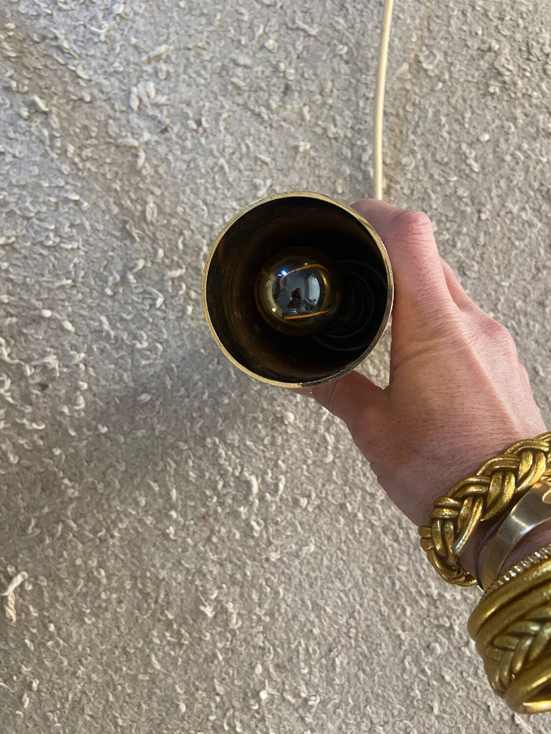 Vintage brass tube pendant light