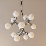 Space Age Atomic Chrome Chandelier by J.T. Kalmar, Germany, 1970