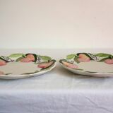 2 vintage apple barbotine plates signed Francesco Guarino