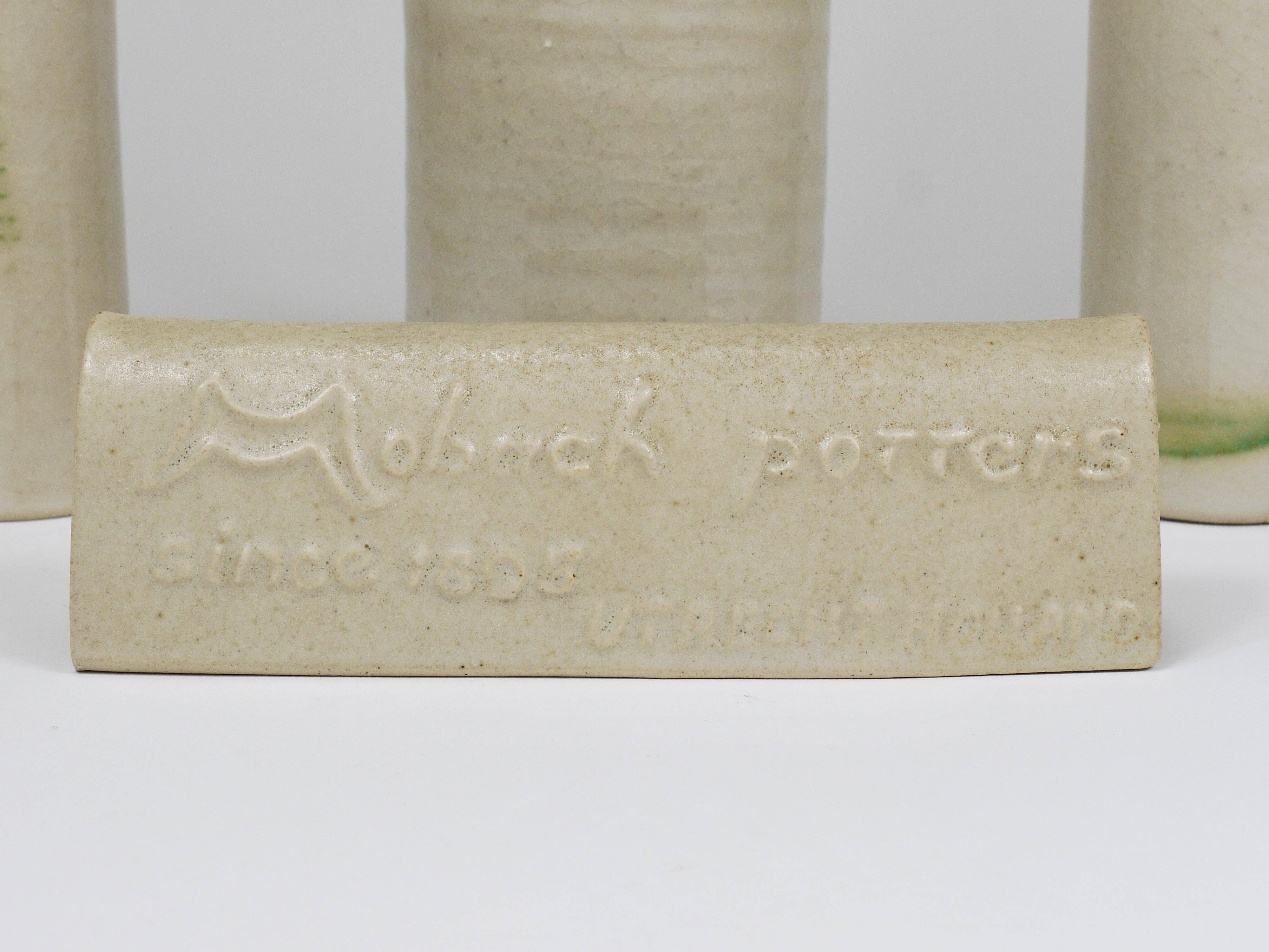 Piet Knepper 3 studio vases in ceramic by Mobach, Netherlands, 1970s