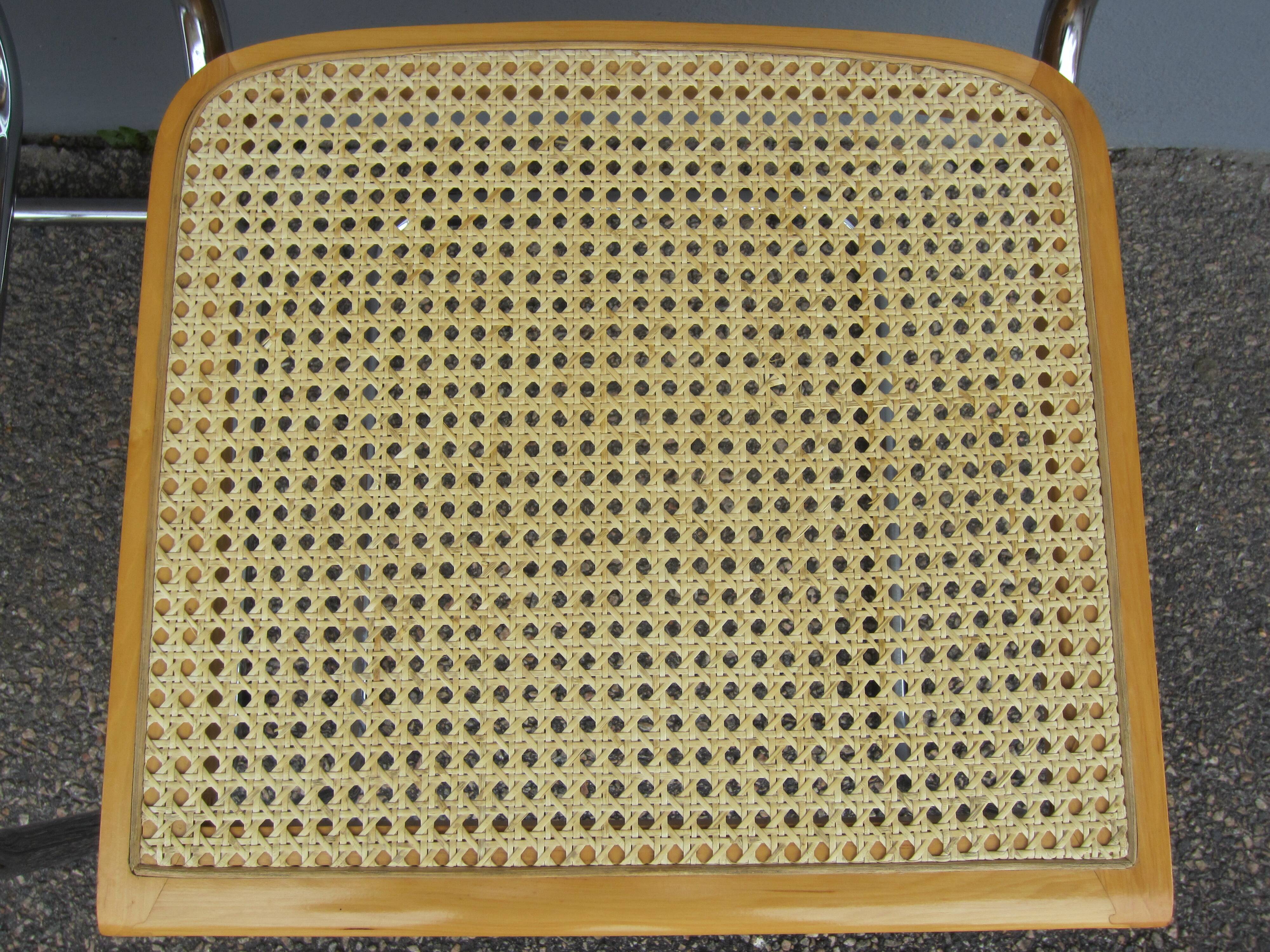 Pair of Cesca B32 Marcel Breuer chairs