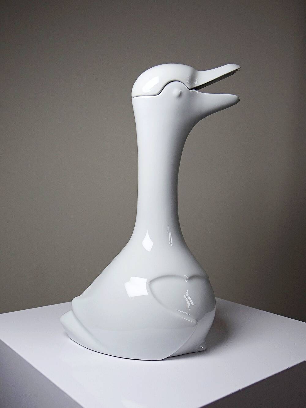 Vintage porcelain carafe from Limoges, white, model after Sandoz.