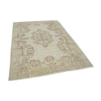 Tapis décoratif beige oriental fait à la main 163 cm x 235 cm - 36740