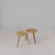 Pair of sculptural mid-century stools in pine by Norsk Husflid 1960s Norway