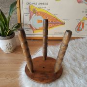 Ancien tabouret de ferme, campagne en bois tripode