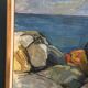 Large Original Swedish Oil on Canvas – “Storm Clouds Bohuslän” by Stig Delang – Signed – Vintage & Framed