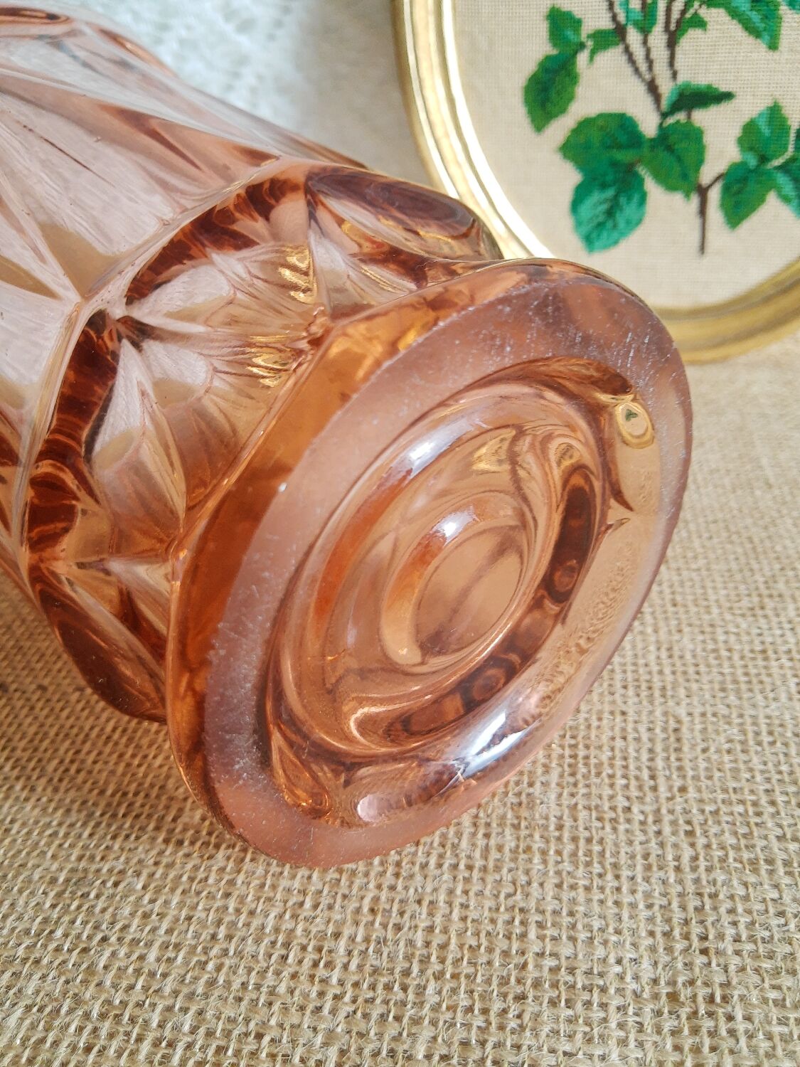 Vintage rosaline pink glass vase