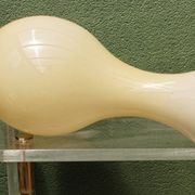 Opaline glass vase, cream colour.
