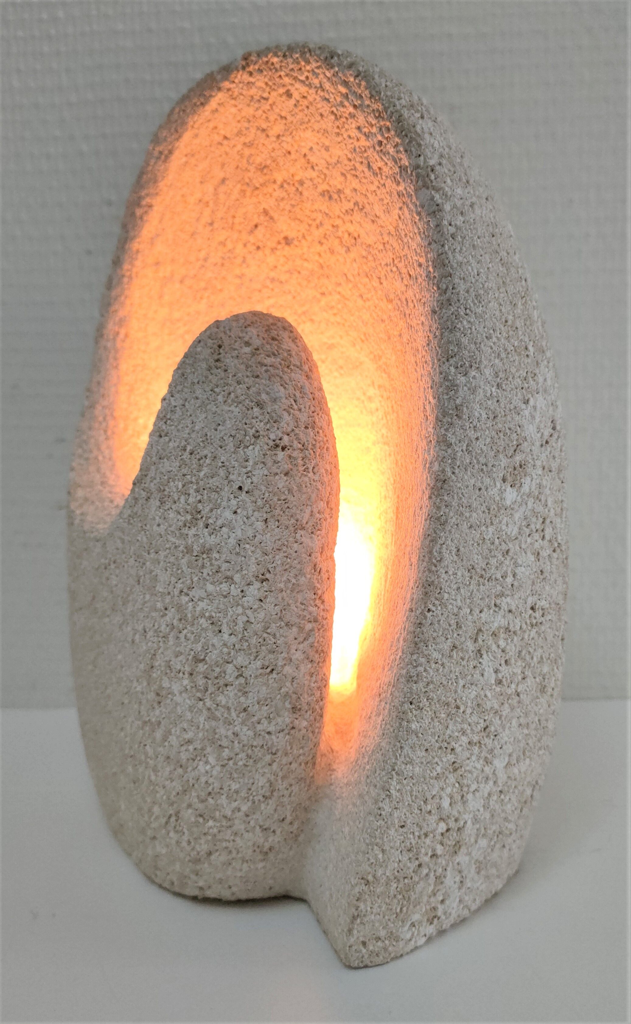 Lamp stone carved design 70s