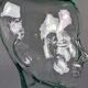 Tête en verre, porte chapeau ou décoration, années 70-80