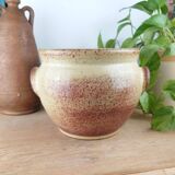 Grand Cache-Pot en Grès Vernissé – Signé Accolay n 18, H 19,5 cm
