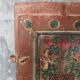 Indian door with 2-leaf floral motifs with 2 rings for wall mounting