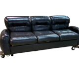 3 Room Living Room, Italy 1970/80 Black “adriano Piazessi”