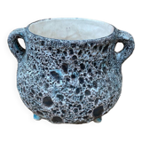 Old Cauldron Pot Tripod Annette ROUX Ceramic Fat Lava 50s #B579