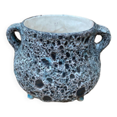 Old Cauldron Pot Tripod Annette ROUX Ceramic Fat Lava 50s #B579
