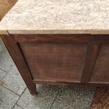 Commode ancienne en bois et marbre style Louis XV