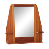 Wall mirror with a solid pine frame, integrated shelf.