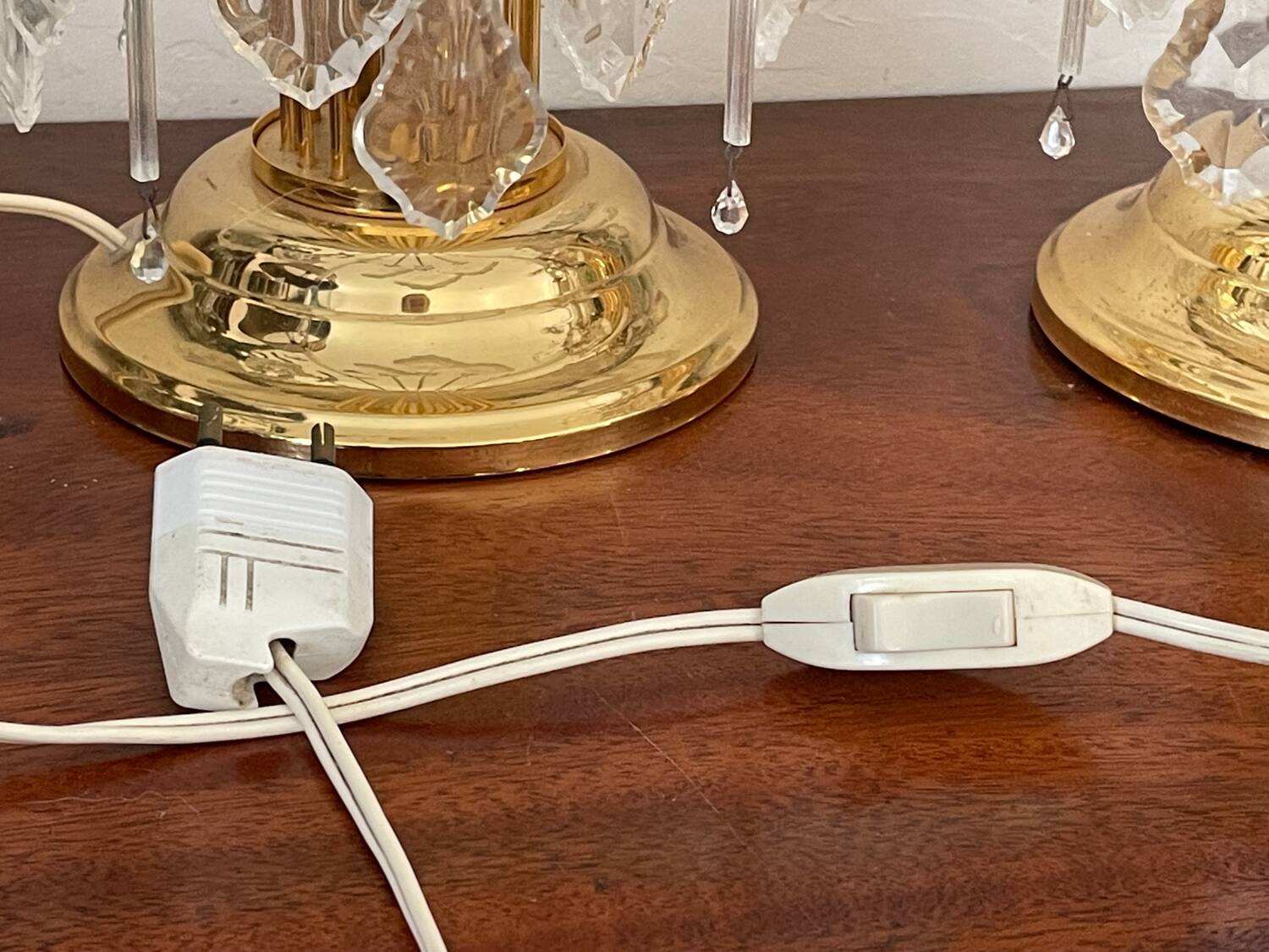 Pair of vintage gold accent lamps