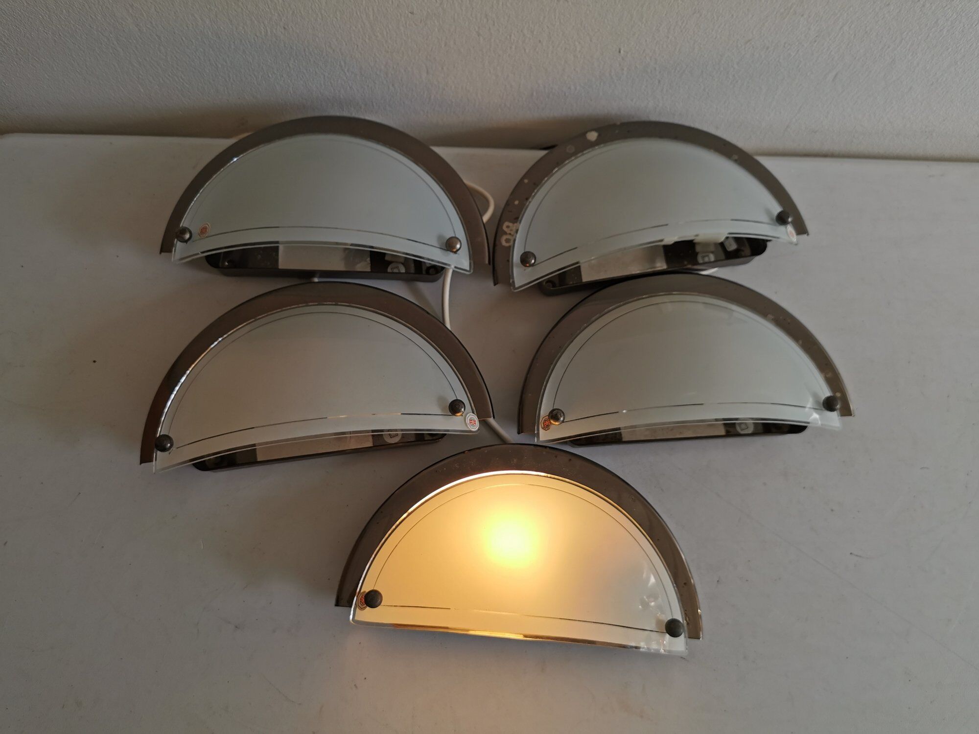 Set of 5 Danish Odreco wall lamps 80s 90s