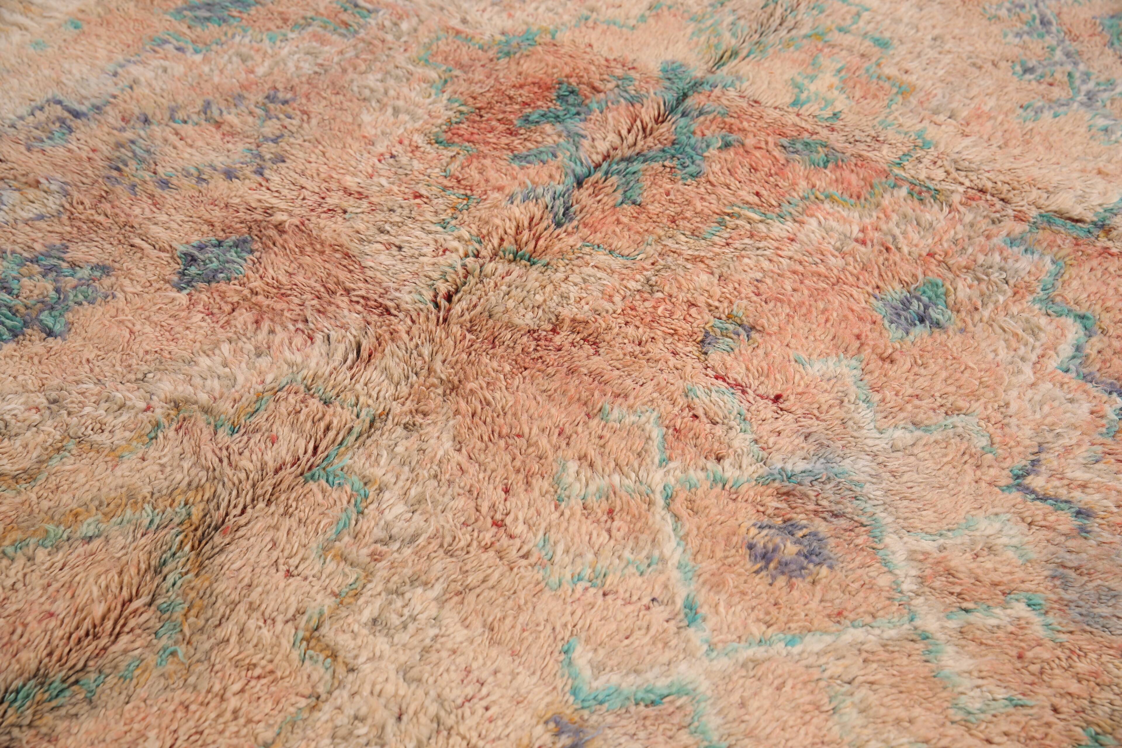 Peach Vintage Moroccan Rug 178 x 271 cm - Berber Wool Rug - Handmade Rug