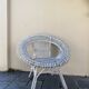 Fauteuil vintage en rotin blanc