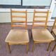 Set of 4 Scandinavian chairs in wood and fabric.