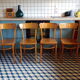 4 curved wooden bistro chairs