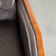 Art Deco design armchair with dark brown cowhide upholstery