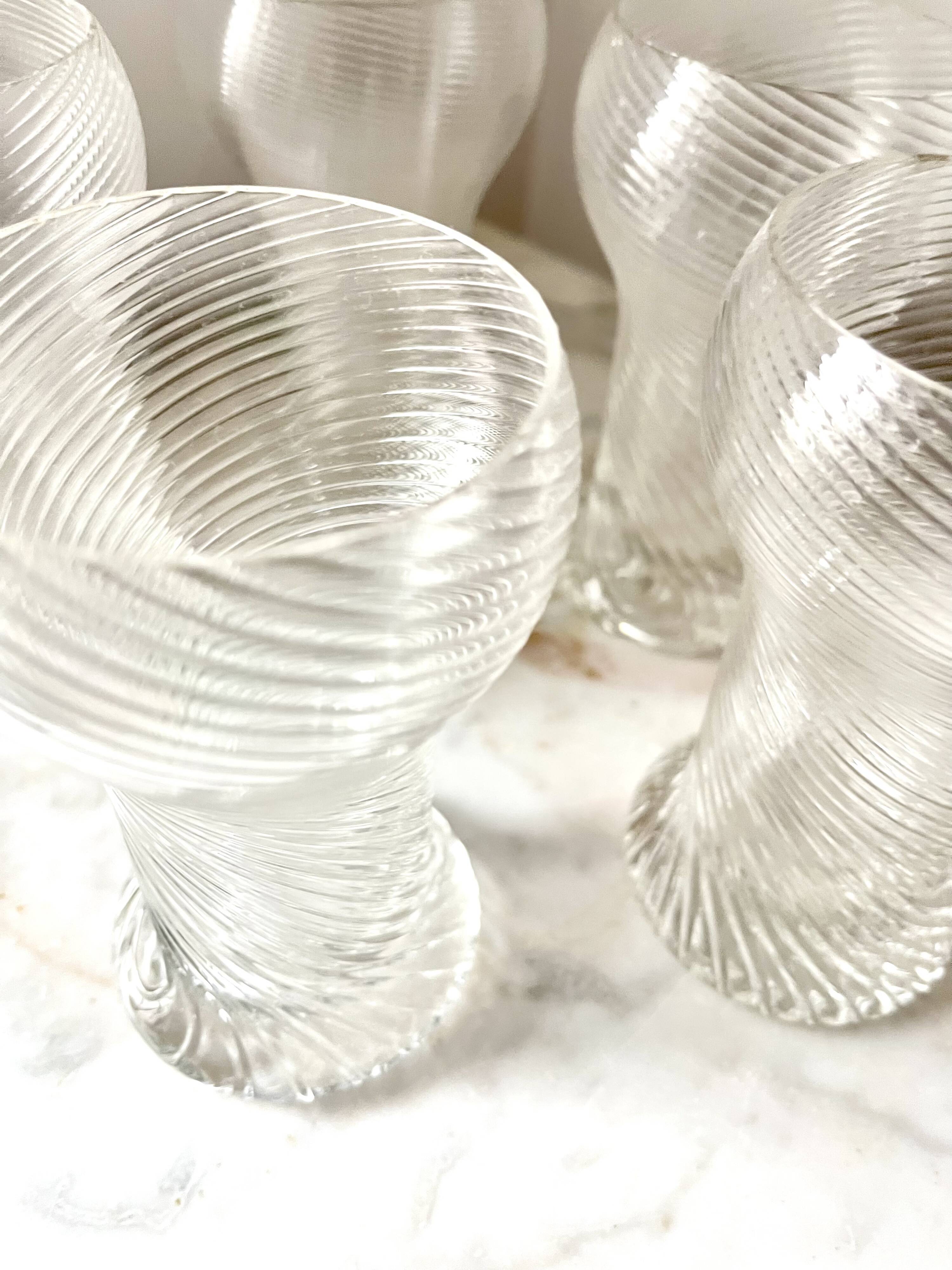 Lot de 5 verres vintage Rosenthal « Twist » Studio Line, Allemagne, années 1970