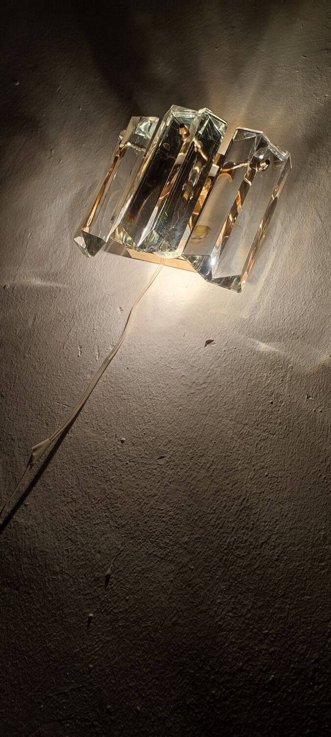 "Kinkeldey" crystal wall light. Germany, 1970s.