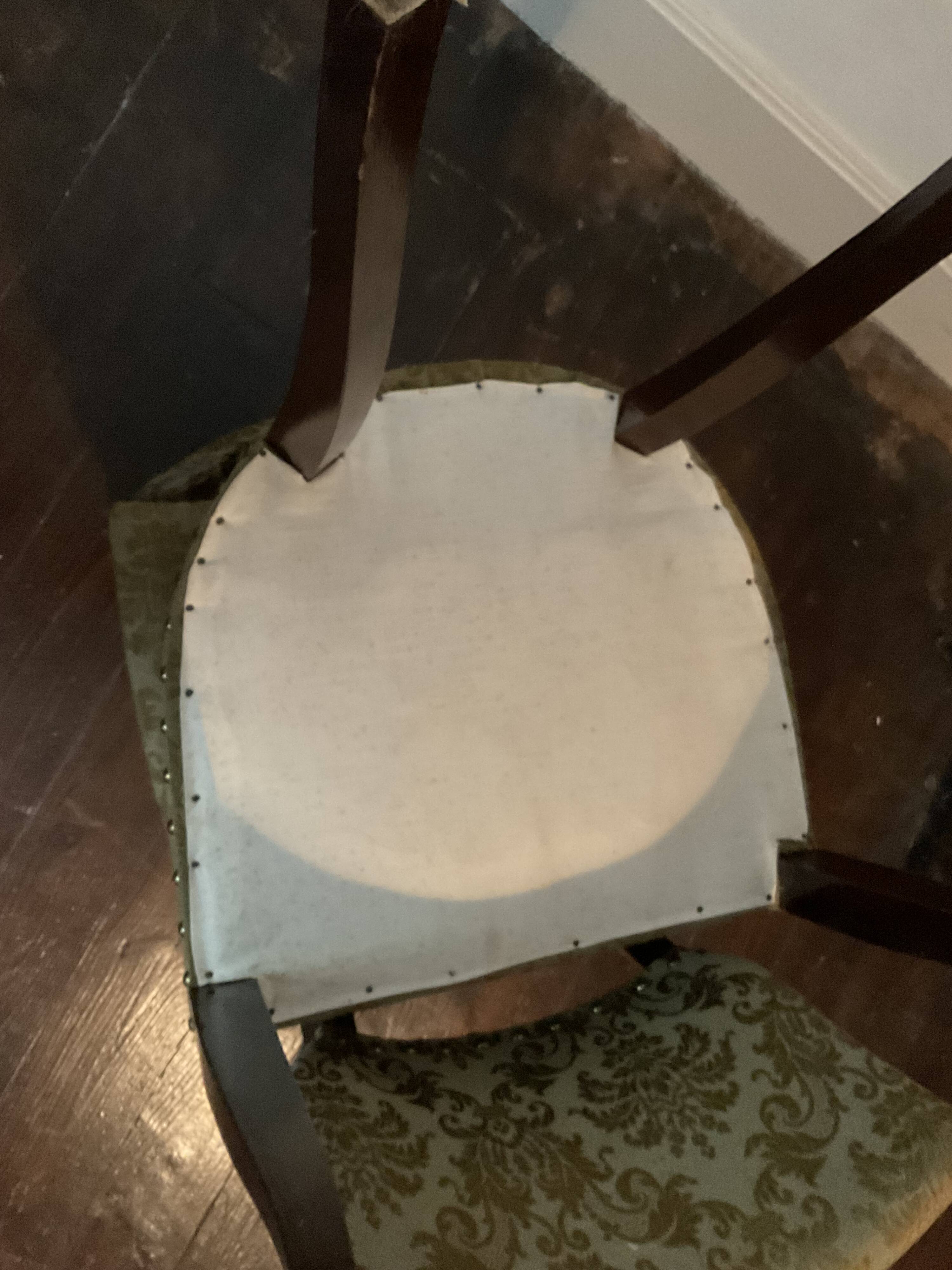 Pair of 60s bridge style velvet chairs