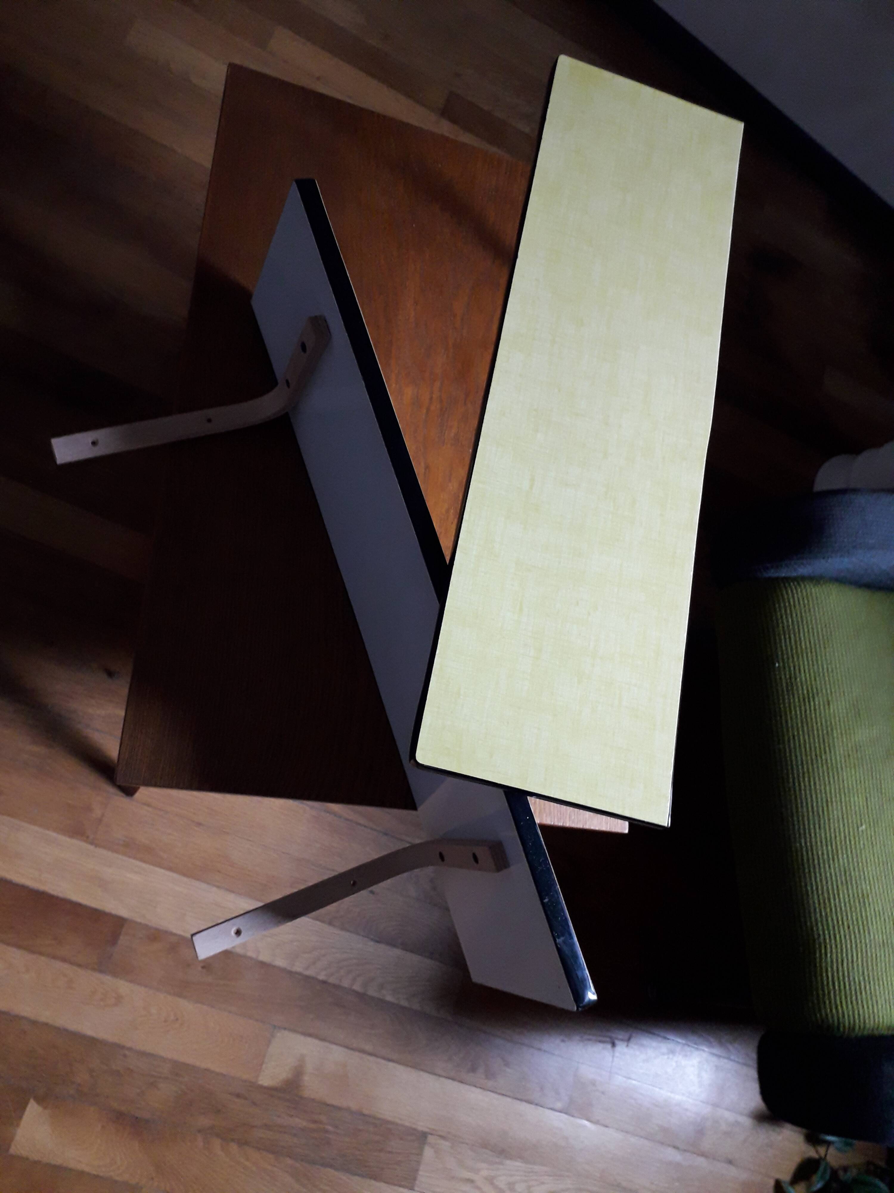 Pair tablets formica yellow vintage