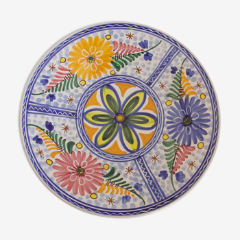 Assiette décorative fleurs peinte à la main Oniria Spain