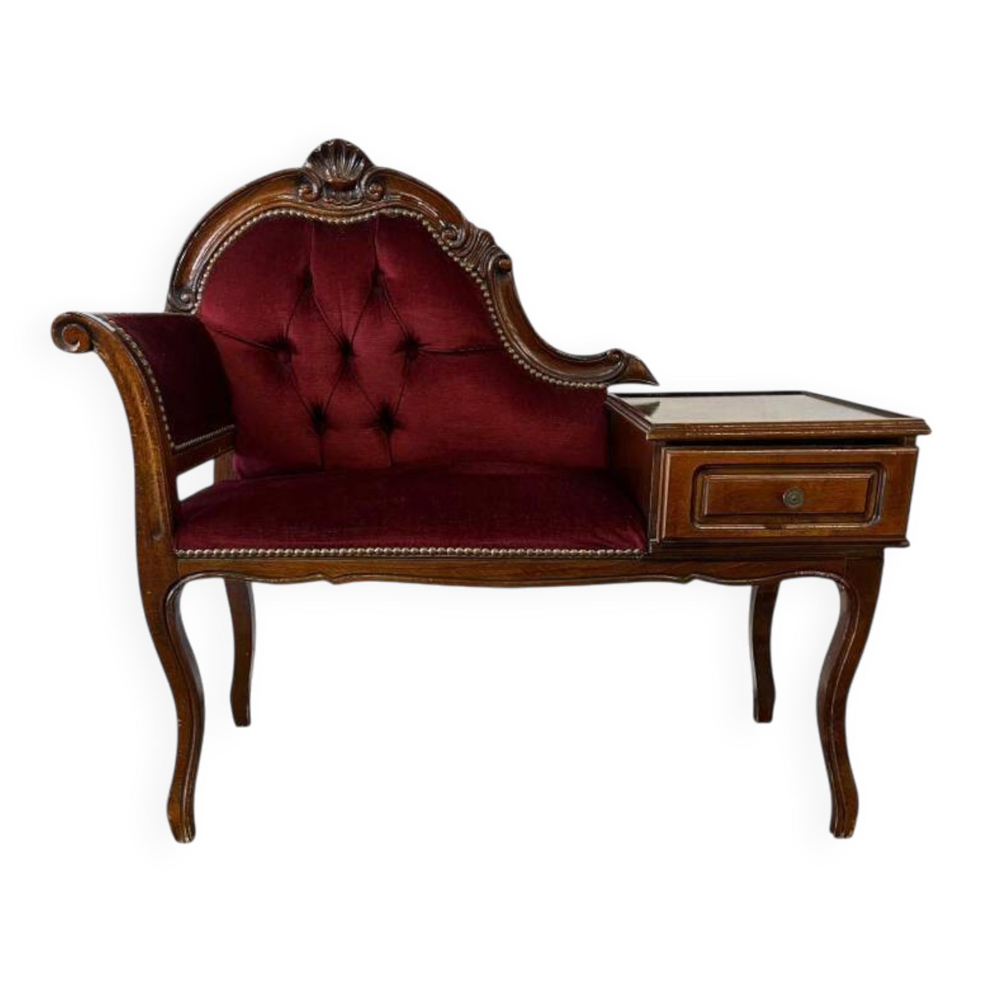 Vintage Baroque Bench/Chair with Telephone Table/Bench