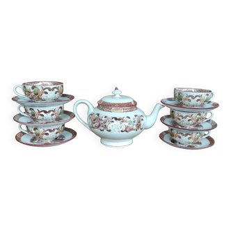 Old Sarreguemines tea service with Japanese decor