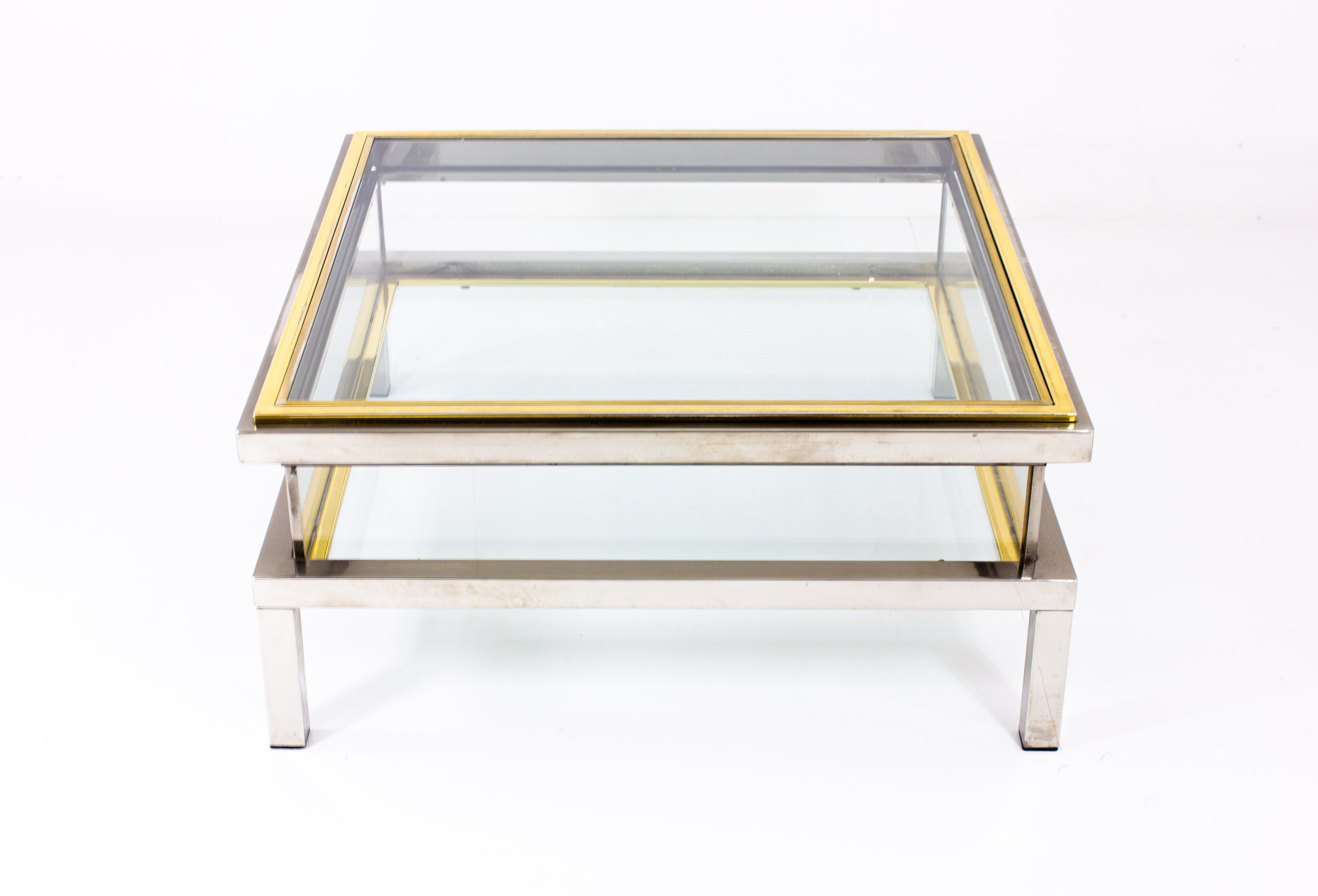Table coulissante en laiton et chrome