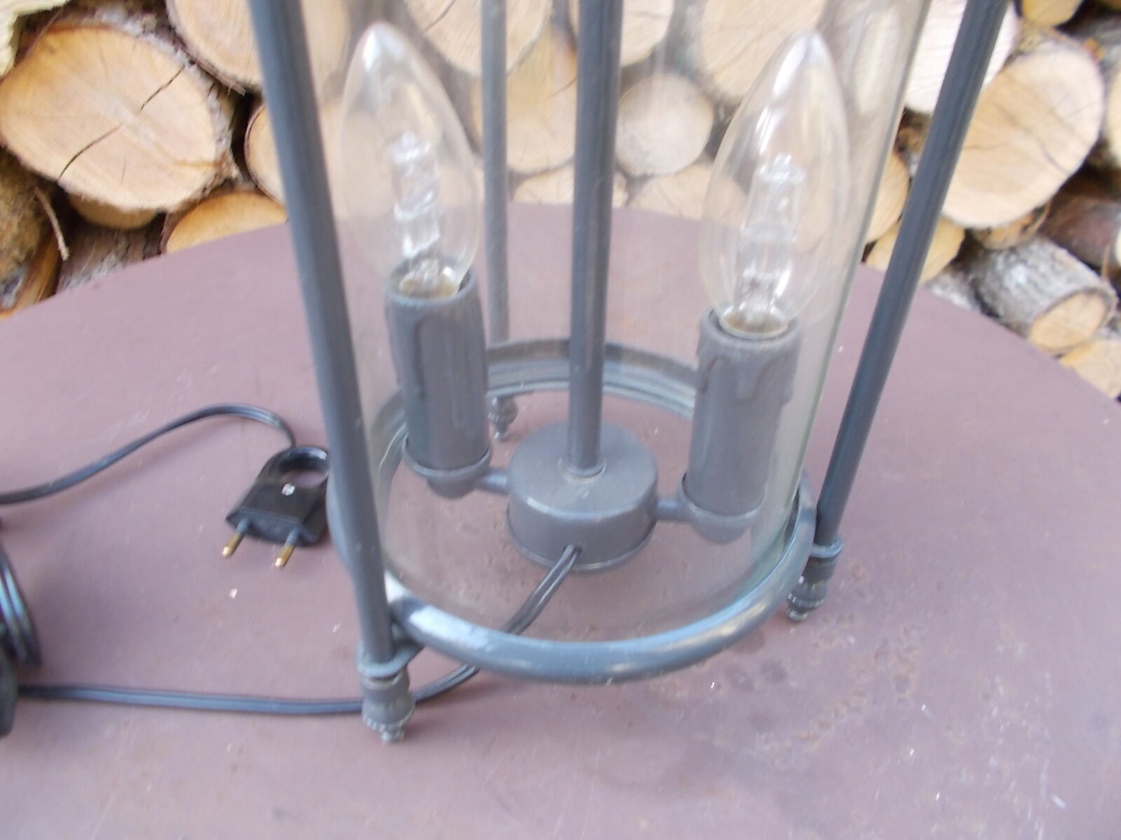 Old grey table lamp
