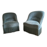 Pair toad armchairs
