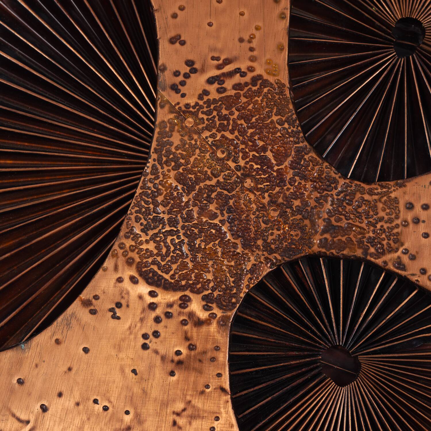 Brutalist mixed metal artwork by Sammy Tsui, 1960s