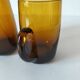 Pair of vintage amber glass tankards